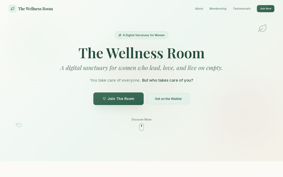 Her Wellness Room homepage