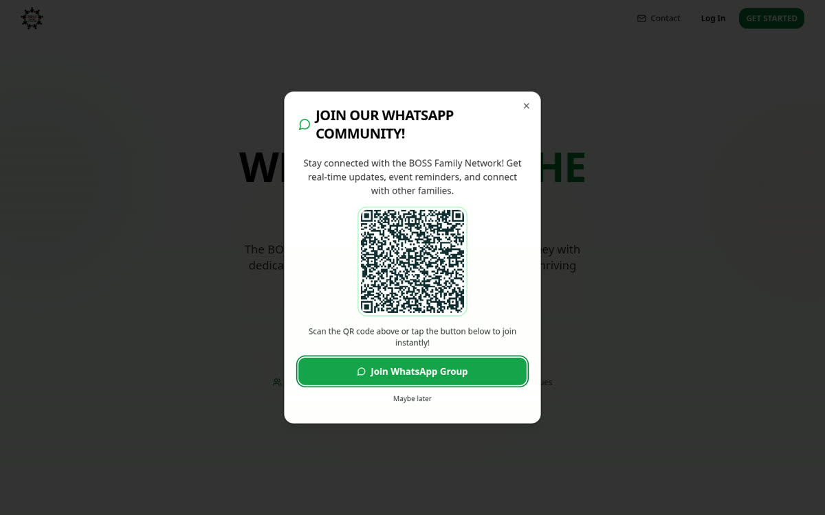 BossFam homepage