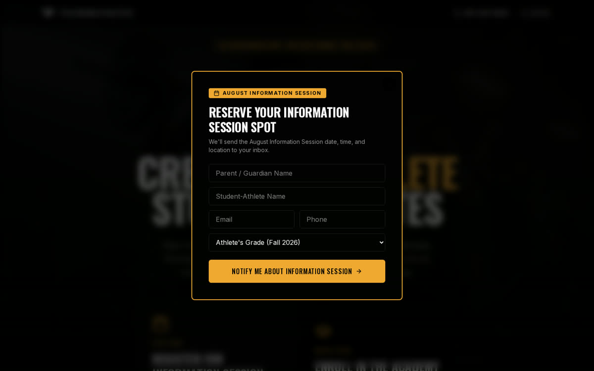 Platinum Sports Academy homepage