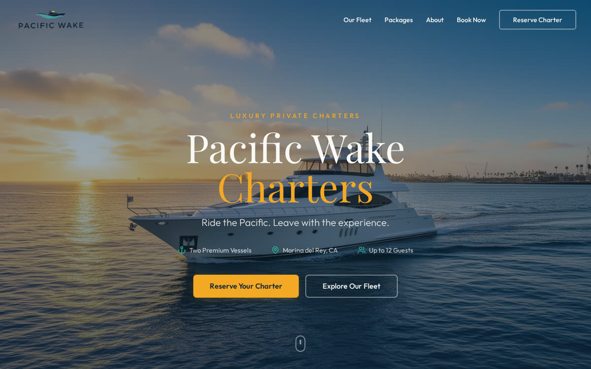 Pacific Wake Charters homepage