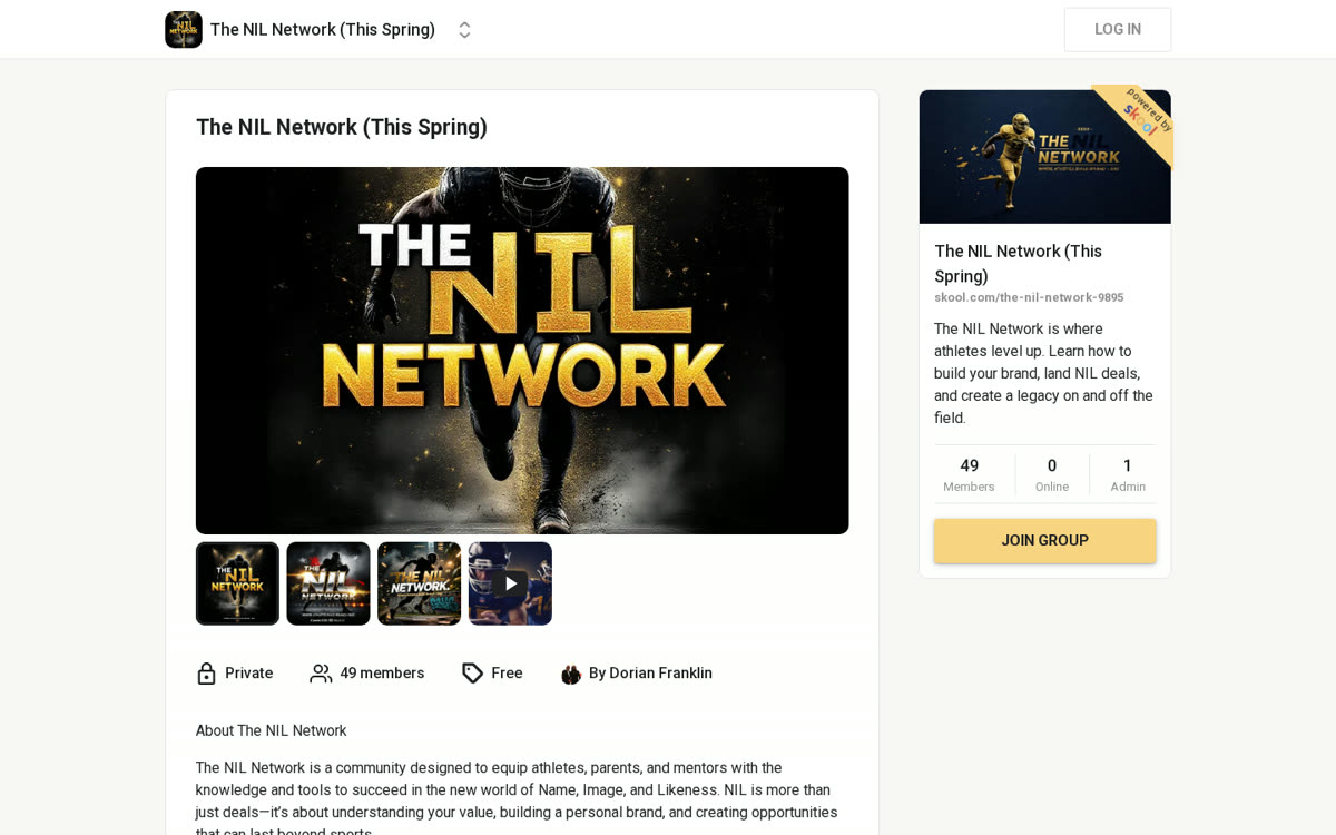 The NIL Network homepage