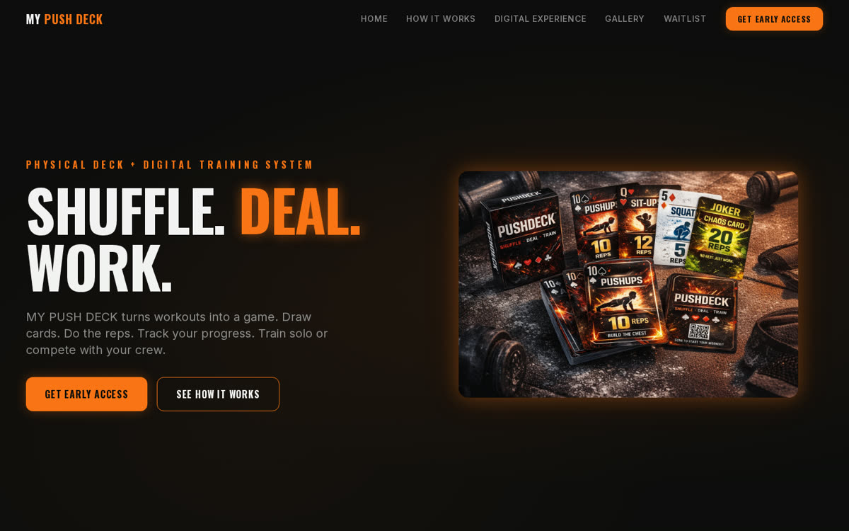 PushDeck homepage